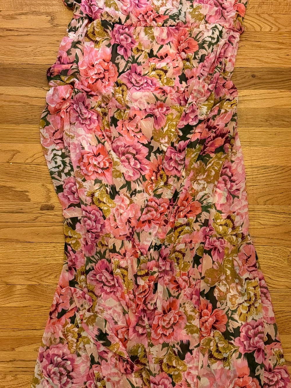 Donna Ricco Pink Floral Tiered Maxi Dress